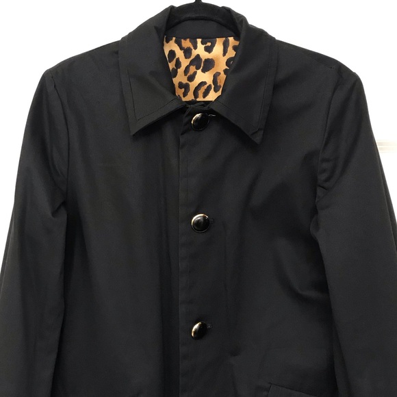Reversible Black Cheetah Print Coat Jacket Jones New York Oversized Small S/M - Picture 5 of 14